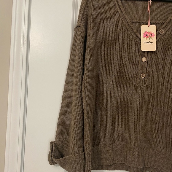 NWT Vici for Entro Brown Chunky Oversized Sweater - Picture 7 of 9